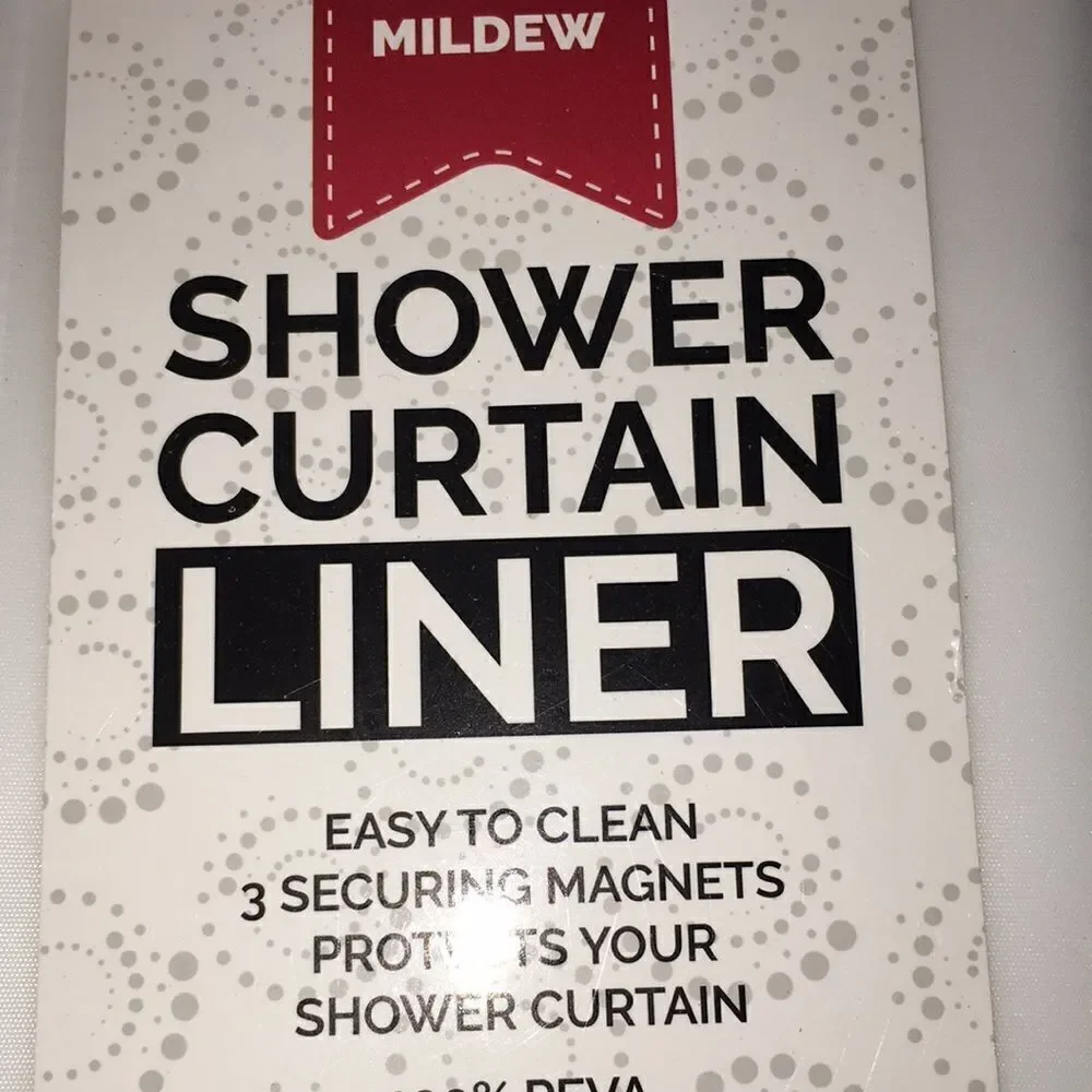 Treated to resist mildew Shower Curtain Liner -100% Peva w/3 magnets 70” x 72”